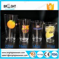 clear 22oz 16oz 14oz 11oz water glass tumbler with customized decal logo