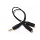 Gold Plated Y Splitter Cable / Audio Video Cable Right Angle 3.5 Mm Diameter