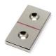 Neodymium NdFeB block Magnet with two countersunk hole Holding Magnets