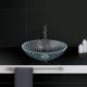 145mm Glass Bathroom Vanity Sink Small Shallow Vessel CNC Engraving Transparent