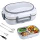 Electric Lunch Box Food Heater Portable Food Warmer With  Fork & Spoon  60W Lunch Box 1.5L Crockpot Lunch Warmer Grey