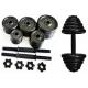 Custom Color Rubber Coated Dumbbell Set Solid Cast Iron Plate Material