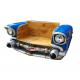 Blue Classic Car Shape Sofa Wooden Seat Chevy Couch Car Trunk Couch