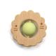 Lion Shaped Rattle Rotate Wheel ASTM Wooden Silicone Teether