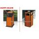 Pine Solide Wood Park Trash Cans , Outside Trash Cans For Recycling RHA-14804