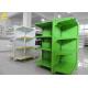 Green Color Fashionable Supermarket Steel Racks For Promotion Display 1300mm High