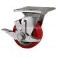 Stainless 4 230kg Plate Brake TPU Caster S7124-85 for Heavy-Duty Goods and Materials