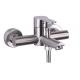Silver Luster Stainless Steel Hot Cold Bathroom Faucet Contemporary