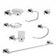 Modern Square SUS304 Bar Bathroom Hardware Accessories 7 Piece Wall Mounted