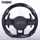 Smooth Leather Volkswagen Carbon Fiber Steering Wheel With LED Fashion