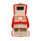 Red MDF Jewelry Gift Boxes Bulk Packaging PU Leather Jewelry Organizer Case