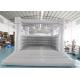 0.55mm PVC Inflatable White Wedding Jumper Bouncy Castle / Commercial White Castle Inflatable Bounce House