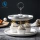 Contemporary 2 Tier Porcelain Cake Stand Tableware Accessories