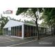 Glass Sidewall Aluminum Event Tent For Outdoor Temporary Party , White Roof Tempered Structure