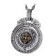 Sterling 925 Silver Vintage Buddhism Blessings Charm Pendant Necklace for Women Men (060396)