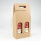 2 Bottle Wine Box Cardboard Corrugated Kraft Paper Packaging Durable