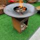 ISO9001 Corten Steel BBQ Grill 500mm Steel Fire Pit BBQ Rusty Red