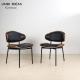 Leather Metal Leg Dining Chairs Modern Stylish Nordic Black Wood Walnut Bent