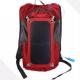 High End Plaid Fabric Solar Powered Backpack Rechargeable  Solar Travel Backpack