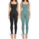 Knitting Fabric One Piece Plus Size Sports Jumpsuit for Women Tummy Control and Style