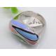 Women Colorized Stripe Decoration Enamel Band Stainless Steel Ring1130891