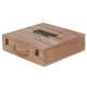 Natural Personalised Wooden Wine Gift Boxes , 6 Bottles Wooden Wine Gift Box With Rope Handle