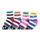 Korean fashion colorful stripe design embroiderying logo OEM cotton dress socks for baby