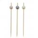White Pearl Disposable Decorative Bamboo Picks For Cocktail Party 12CM