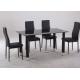 Rectangle Modern Style Chinese Glass Dining Table And 4 Chairs