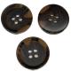 32L 4 Hole Plastic Coat Buttons Faux Horn Desgin With Rim