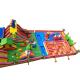 Giant Outdoor Children Fun City Inflatables Jurassic Park Bouncer Combo Maze With Slide