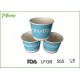 Blue Yogurt Disposable Paper Bowl With Double Poly Coated Virgin Paper , Multiple Color