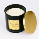 Golden Metal Lid Black Glass Bottle Home Wax Scent Soy Candle Private Label 14OZ 400g