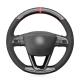 3-Spoke Carbon Suede Steering Wheel Cover for Seat Leon 5F Mk3 Ibiza 6J Arona Alhambra 2013-2018