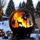 garden Fire Sphere Assemble Outdoor corten steel backyard Fire Pit Bowl