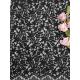 3D 57 Inch Black Floral Corded Lace Fabric With Soft Handfeel