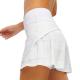 OEM White Nylon Spandex Golf Short Skirts Tennis Activewear With Pocket