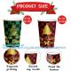 Christmas Paper Coffee Cups With Sleeves Lids 12 Oz Xmas Disposable Party Cup Christmas Tree Hot Cocoa Cups