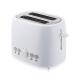 Plastic Housing Electric White Two Slice Toaster Defrost Function