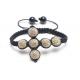 Shamballa Cross Bracelet, Clear Crystal Pave Alloy Beads