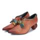 S157 Factory retro art handmade leather pointed high heels fashion wild autumn and winter new ethnic style women's shoes