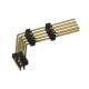 Black 8 Pin Header Connector 1.27mm Two Row Right Angle Type Three Plastic