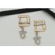 Rectangle / Oval Small Shoe Buckles , Zinc Alloy Gold Metal Buckle Fashionable
