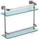 Home Bathroom Accessories Shelves Stainless Steel Tempered Dual Tier Glass