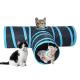 Portable Collapsible 3 Way Cat Tunnel With Pom Ball