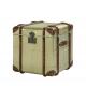 Office Lifted Cover Brass Leather Storage Trunk Full Genuine Leather Handle