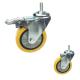 125x32mm Yellow PU Swivel Locking Threaded Stem Medium Duty Casters