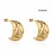 Weave Pattern Diamond Pendant Earrings 14k Gold Stainless Steel Stud Earrings