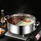 New Design Hot Pot Thickened Round Shape Stainless Steel Shabu Pot Soup Pot With Stainless Steel Handle