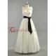 2013 A-line V-neck Train Mesh Satin Ivory Bridal dresses BDGD1035